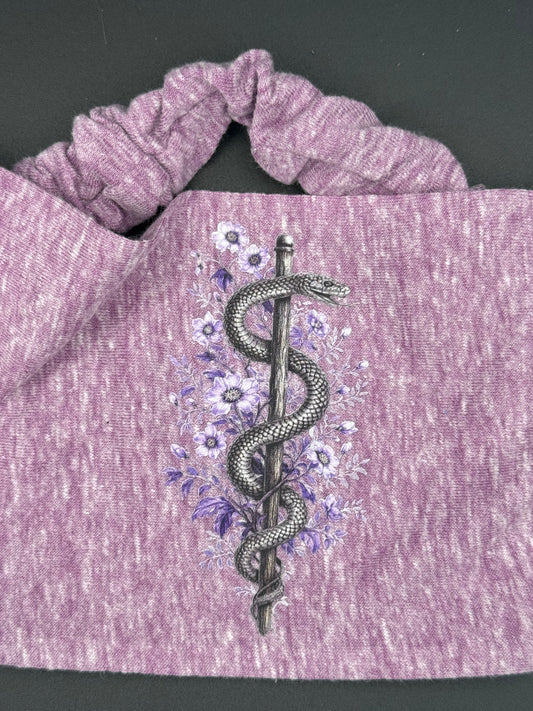 Purple Staff and Flowers - headband