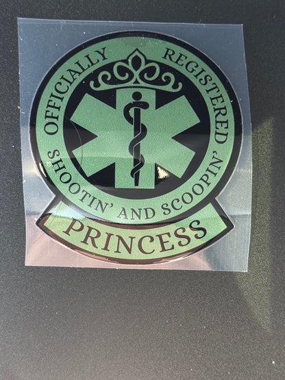 Shootin' and Scoopin' Princess Sticker