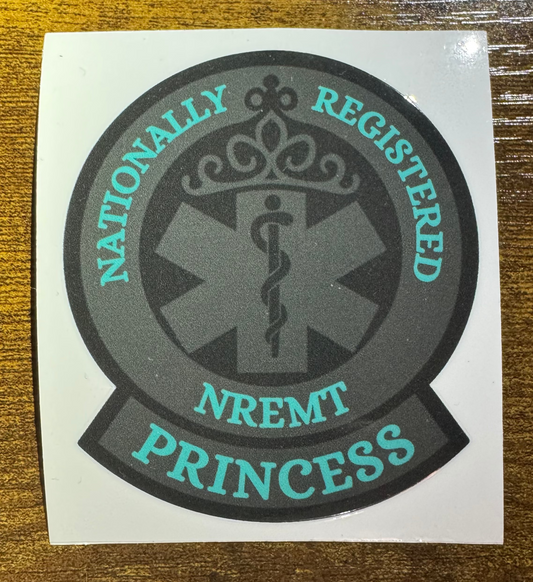 NREMT / Paramedic / FPC  Princess Stickers (14 color options)