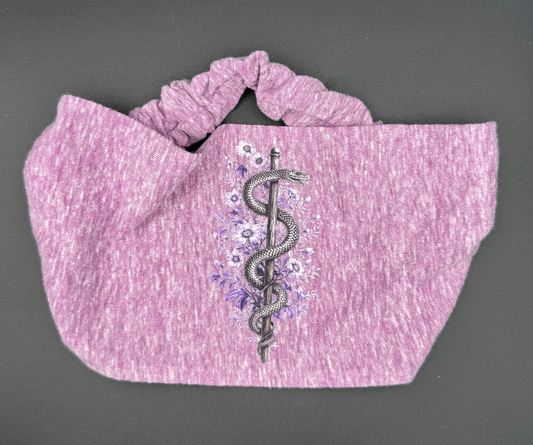 Purple Staff and Flowers - headband