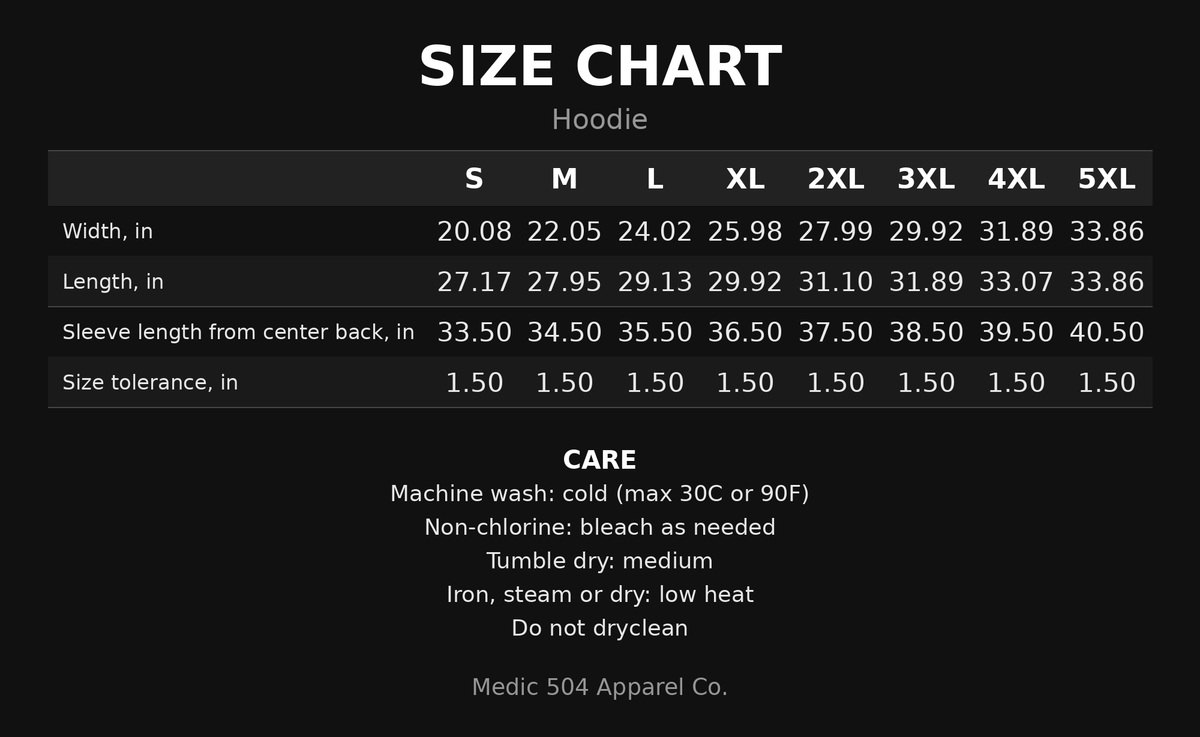 Size chart